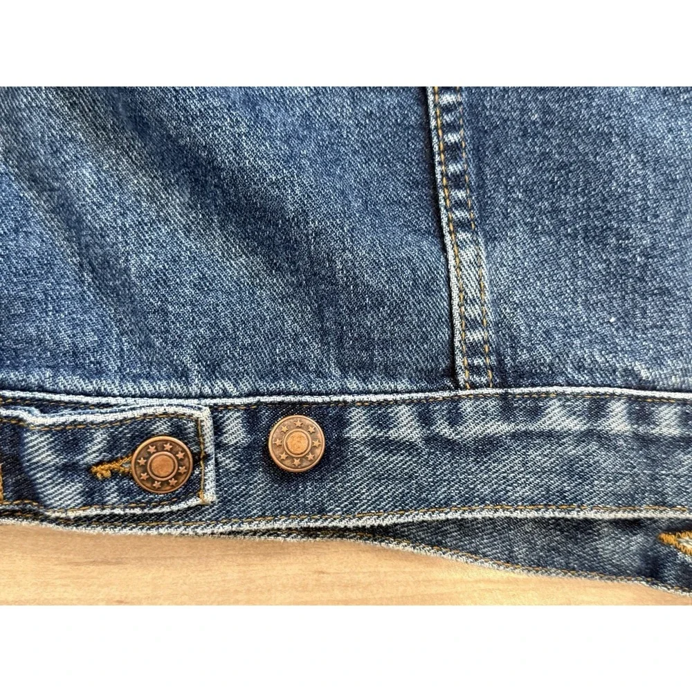 VINTAGE Sturgis SD DENIM Texas‎ Wear Trucker Only Biker Motorcycle VEST Men XL - Picture 8 of 8